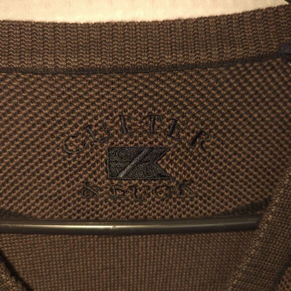 Cutter & Buck Sweater Vest 2XLT Brown Textured Knit Big Tall V Neck Hong Kong - Picture 3 of 6